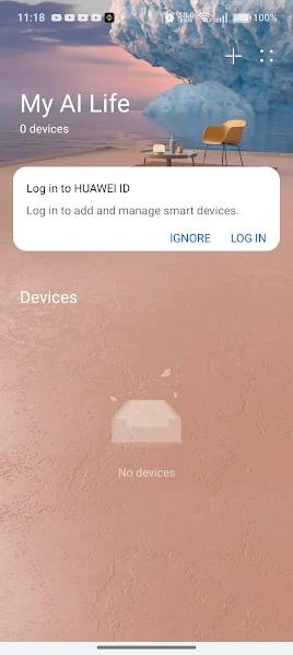 AI Life Android controls panel