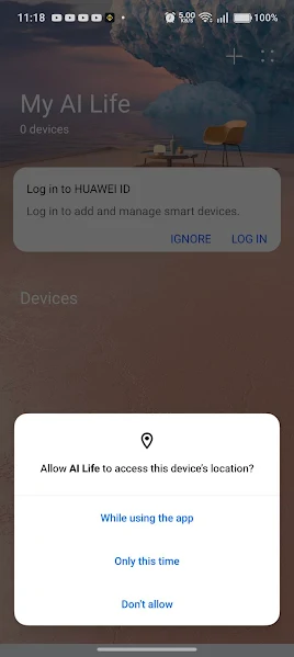 AI Life app device management screen